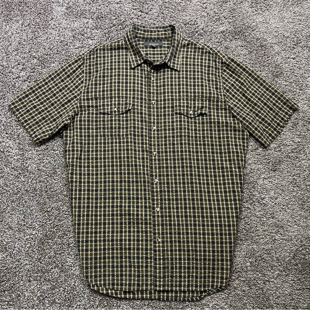 Croft & Barrow Seersucker Plaid Short Sleeve Button Down Shirt XLT